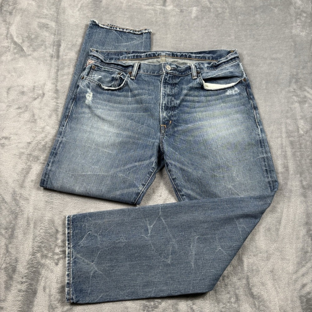 Denim & Supply Ralph Lauren Men's Straight Jeans Size 36x30 Distressed Denim